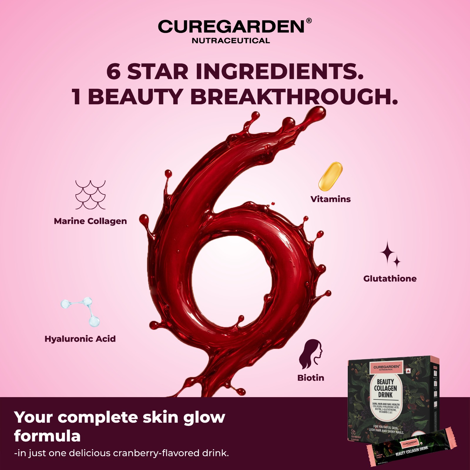 Curegarden Beauty Collagen Drink -6 In one Formula
